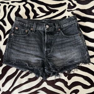 Mid Rise Black Levi Shorts